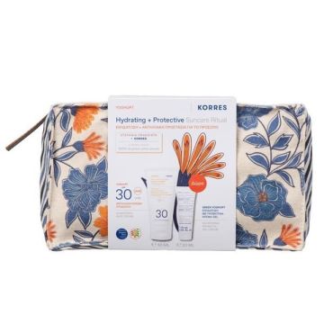Korres Hydrating & Protective Suncare Ritual με Yoghurt Αντηλιακή Κρέμα Προσώπου SPF 30, 50ml & Δώρο Greek Yoghurt Ενυδάτωση με Προβιοτικά Κρέμα-Gel, 20ml & Νεσεσέρ, 1τεμ