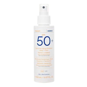 Korres Yoghurt Suncreen Spray Emulsion Αντηλιακό Γαλάκτωμα Spray Σώματος & Προσώπου SPF 50+ 150ml
