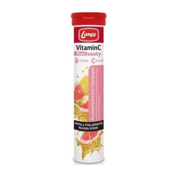 Lanes Vitamin C Plus Beauty 500mg Pink Lemonade 20 Αναβράζοντα Δίσκια