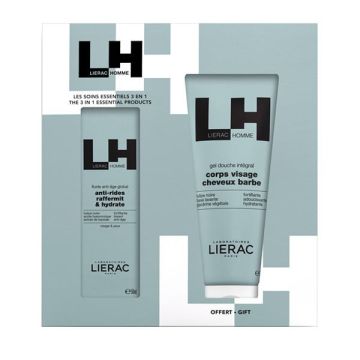 Lierac Homme Promo Fluide Antiage Global Anti-Rides Λεπτόρρευστη Κρέμα με Ολοκληρωμένη Αντιγηραντική Δράση 50ml + Δώρο Gel Douche Integral Αφρόλουτρο 200ml