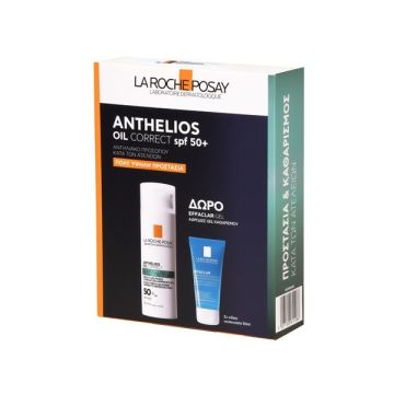 La Roche Posay Anthelios Oil Correct Spf50+ Αντηλιακό Προσώπου Κατά των Ατελειών 50ml + Δώρο Effaclar Gel 10ml
