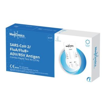 Medomics SARS-CoV-2, Flu A+B, RSV&ADV Antigen Rapid Test Covid-19, Γρίπης Α&Β, Αναπνευστικού Σιγκυτιακού Ιού & Αδενοϊού με Ρινοφαρυγγικό Δείγμα 1τμχ
