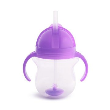  Munchkin Κύπελλο με Καλαμάκι Click Lock Μωβ 207ml, 6m+