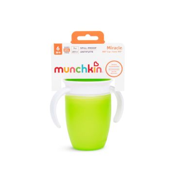 Munchkin Miracle 360° Trainer Cup Παιδικό Εκπαιδευτικό Ποτήρι Χωρίς Στόμιο 207ml (πράσινο χρώμα)