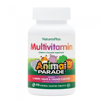 Natures Plus Animal Parade Multivitamin Assorted Cherry, Grape & Orange Flavor 90chew.tabs