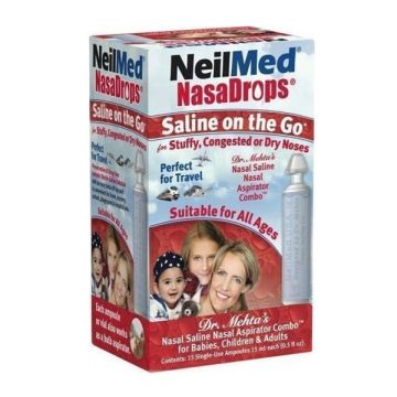NeilMed NasaDrops 15 Αμπούλες των 15ml για Ρινικές Πλύσεις