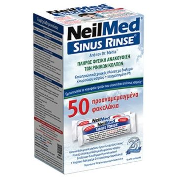 NeilMed Sinus Rinse Ανταλλακτικά Ισοτονικό Διάλυμα Ρινικών Πλύσεων για Ενήλικες 50 φακελάκια