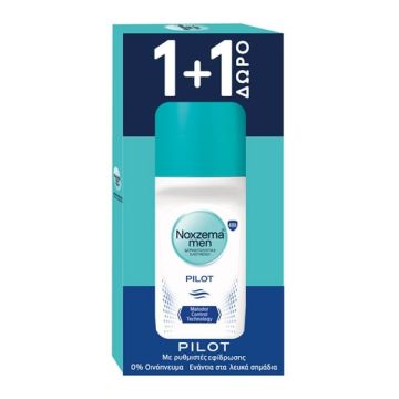 Noxzema Men Promo 1+1 Δώρο Pilot Ανδρικό Αποσμητικό Roll-On 2x50ml