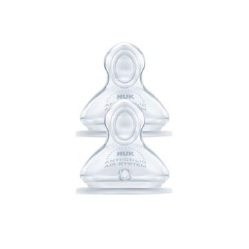 Nuk First Choice+ Θηλές Σιλικόνης No Colic 6-18m Medium 2τμχ