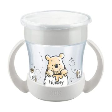 Nuk Mini Magic Cup 6m+ με Χείλος & Καπάκι Winnie Γκρί 160ml