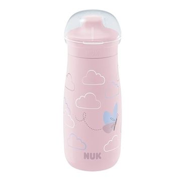 Nuk Mini-Me Sip Cup Παγουράκι με Ρύγχος 9m+ Ροζ Πεταλούδα 300ml