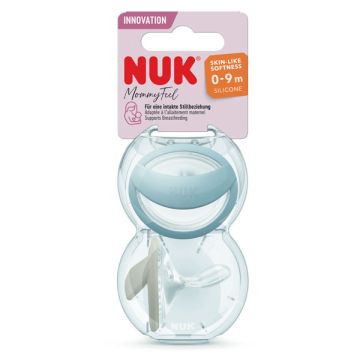 NUK Mommy Feel Πιπίλα σιλικόνης 0-9 μηνών Μπλε/Λευκό 2 τεμάχια