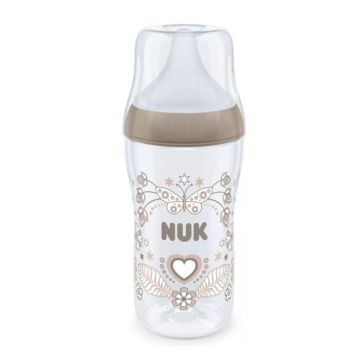 Nuk Μπιμπερό Perfect Match Heart/Butterfly με Θηλή Σιλικόνης 3m+ 260ml 