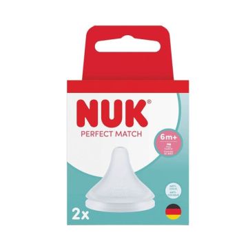  NUK Perfect Match Θηλή Σιλικόνης Flow Control 6m+ 2τεμ 