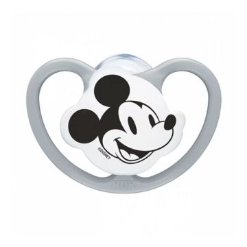 NUK Perfect Match Air Night Πιπίλα Σιλικόνης Mickey Mouse Γκρι με Θήκη για 18-36m 1τμχ