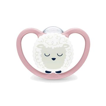 NUK Perfect Match Air Night Πιπίλα Σιλικόνης Προβατάκι με Θήκη για 0-6m 1τμχ