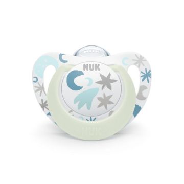 Nuk Star Night Silicone Soother Πιπίλα Σιλικόνης Γαλάζιο Χρώμα 0-6m 1 τμχ