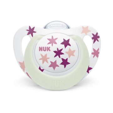 Nuk Star Νight Ορθοδοντική Πιπίλα Σιλικόνης με Θήκη 18-36 Μηνών
