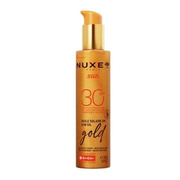 Nuxe Sun Oil Gold High Protection Αδιάβροχο Αντηλιακό Λάδι Προσώπου & Σώματος SPF30 150ml