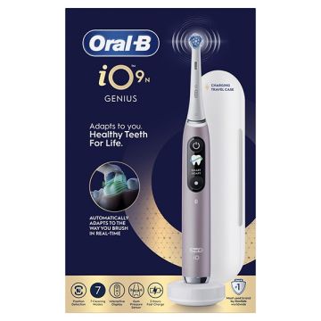 Oral-B iO Series 9N Ηλεκτρική Οδοντόβουρτσα με Αισθητήρα Πίεσης και Θήκη Ταξιδίου Ροζ 