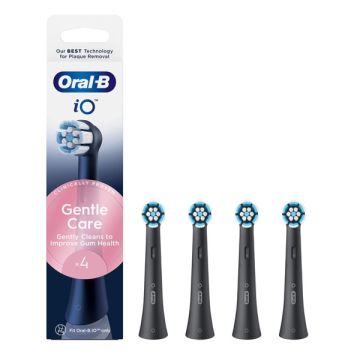 Oral-B iO Gentle Care Black Ανταλλακτικές Κεφαλές Ηλεκτρικής Οδοντόβουρτσας 4τεμ