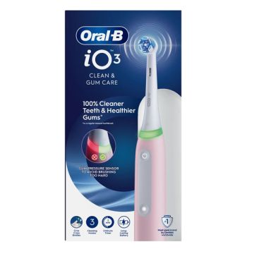 Oral-B iO Series 3 Magnetic Pink Ηλεκτρική Οδοντόβουρτσα & Θήκη 1τμχ