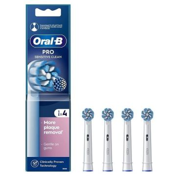 Oral-B Pro Sensitive Clean White Ανταλλακτικές Κεφαλές Ηλεκτρικής Οδοντόβουρτσας 4τμχ