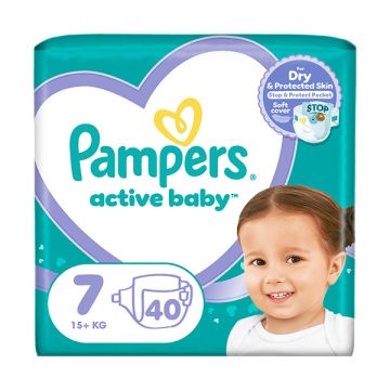 Pampers Active Baby Πάνες Μέγεθος 7 (15+ kg) 40τμχ