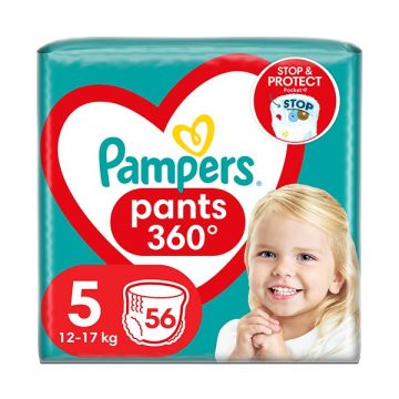 Pampers Pants Πάνα-βρακάκι Μέγεθος 5 (12kg-17kg) - 56 Πάνες-Βρακάκι