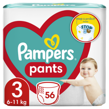 Pampers Pants Maxi Pack No.3 (Midi) 6-11kg Βρεφικές Πάνες Βρακάκι 56τμχ