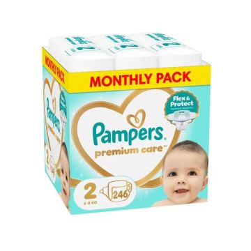 Pampers Premium Care Monthly Pack No.2 (4-8kg) Πάνες 246τεμ