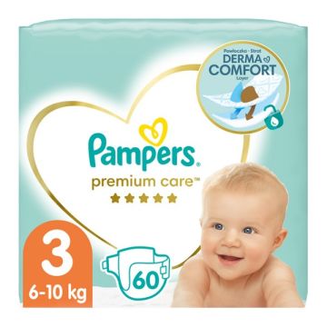 PAMPERS PREMIUM CARE ΠΑΝΕΣ ΜΕΓΕΘΟΣ 3 (6-10 KG) - 60 ΤΜΧ