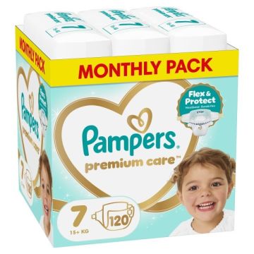 Pampers Premium Care Πάνα No 7 (15kg+) 120 τμχ