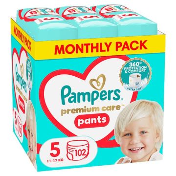 Pampers Monthly Pack Premium Care Πάνα-Βρακάκι No5 (11kg-17kg) 102τεμ