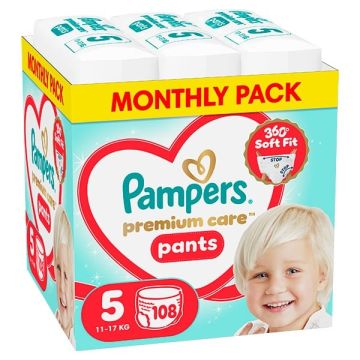 Pampers Premium Care Pants Monthly Pack No.5 Βρεφικές Πάνες - Βρακάκι 108τεμ