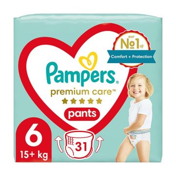 Pampers Premium Care Pants No 6 (15+kg) Πάνες-Βρακάκι 31τμχ