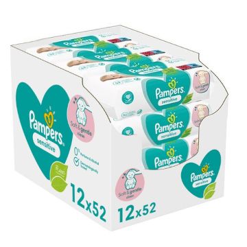 Pampers Sensitive Wipes Μωρομάντηλα 12x52 τμχ