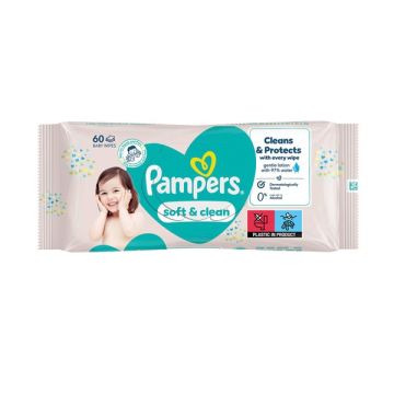 Pampers Wipes Soft & Clean 60 τεμάχια 