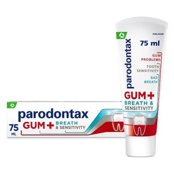 Parodontax Gum + Breath & Sensitivity Οδοντόκρεμα για Υγιή Ούλα & Δροσερή Αναπνοή 75ml 
