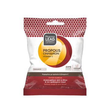 PharmaLead Cough Candies Καραμέλες με Πρόπολη, Κανέλα & Βιταμίνη C για το Βήχα & τον Πονόλαιμο 40gr