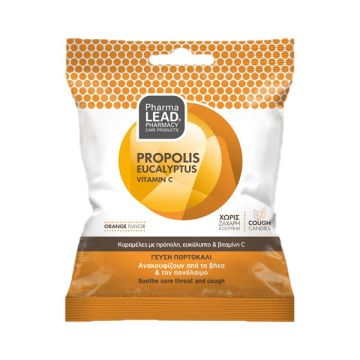 VITORGAN Pharmalead Cough Candies Propolis Eucalyptus Vitamin C Orange 40gr 