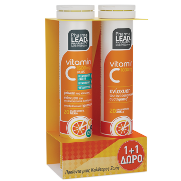 Pharmalead Promo 1+1 Vitamin C Plus 1500mg & Vitamin C 1000mg 2x20 Αναβράζοντα Δίσκια