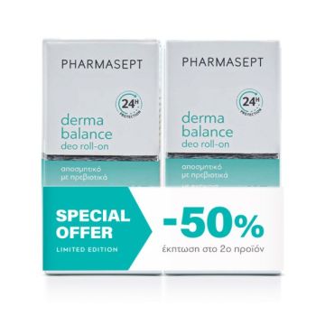 Pharmasept Promo Pack Balance Mild Deo Roll-On Απαλό Αποσμητικό για Ξηρές/Ευαίσθητες Επιδερμίδες 2x50ml