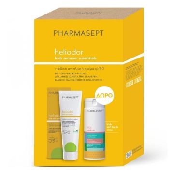 Pharmasept Αδιάβροχο Παιδικό Αντηλιακό Γαλάκτωμα Heliodor για Πρόσωπο & Σώμα SPF50 150ml & Pharmasept Soft Bath 250ml
