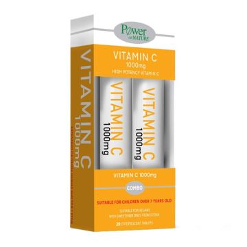Power of Nature Combo Vitamin C 1000mg Stevia 2x20eff.tabs