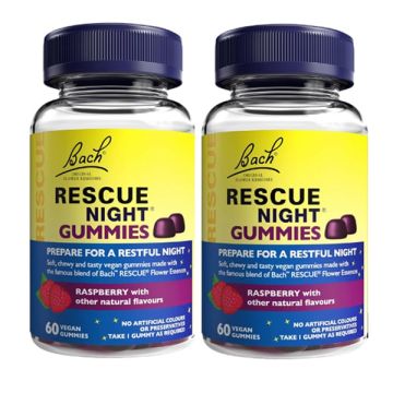 Power Health Promo 1+1 Δώρο Bach Rescue Night Gummies με Γεύση Raspberry 2x60veg.gummies
