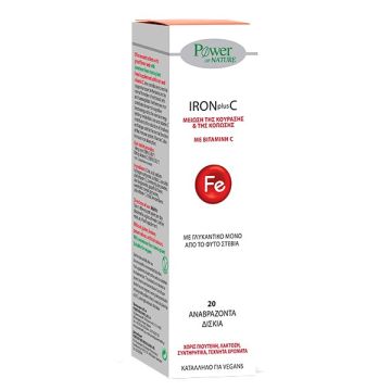 Power Health Iron + C Με Στέβια x 20 Αναβράζοντα Δισκία
