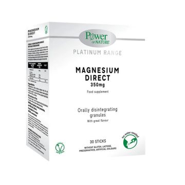 Power Health Platinum Range Magnesium Direct 350mg Συμπλήρωμα Διατροφής με Μαγνήσιο, 30 Φακελίσκοι
