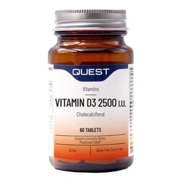 Quest Vitamin D3 2500iu Συμπλήρωμα για το Ανοσοποιητικό και Τα Οστά, 60tabs