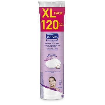 Septona Dermasoft Cotton Pads Δίσκοι Ντεμακιγιάζ Διπλής Όψης 120τεμ